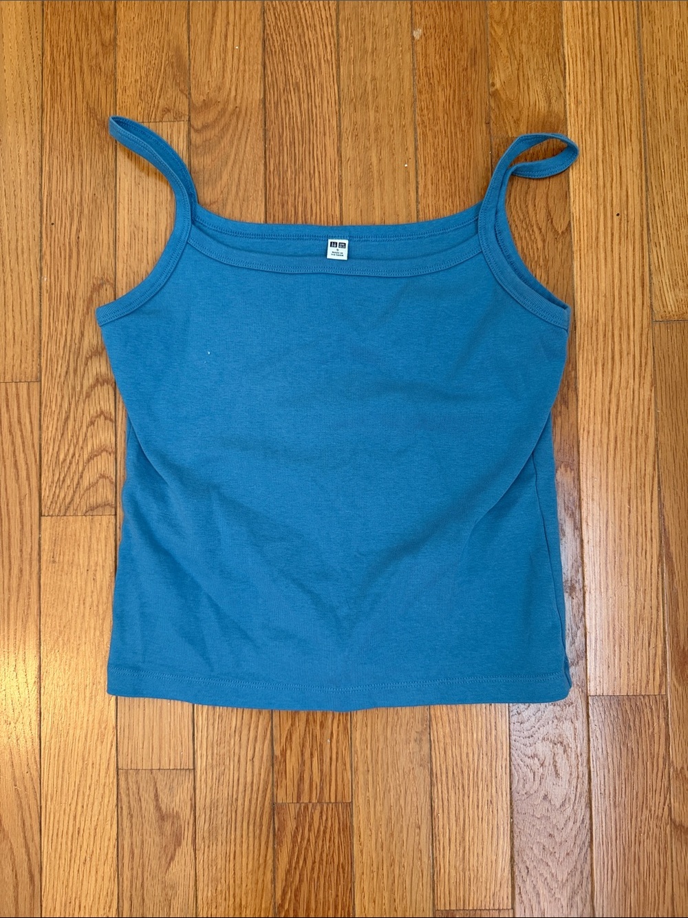Uniqlo Teal Blue Spaghetti Strap cropped Camisole